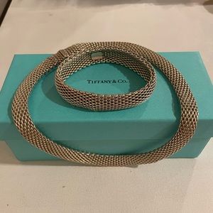 Tiffany Somerset Mesh Link Necklace only - Sterling Silver 925 with Box and bag.